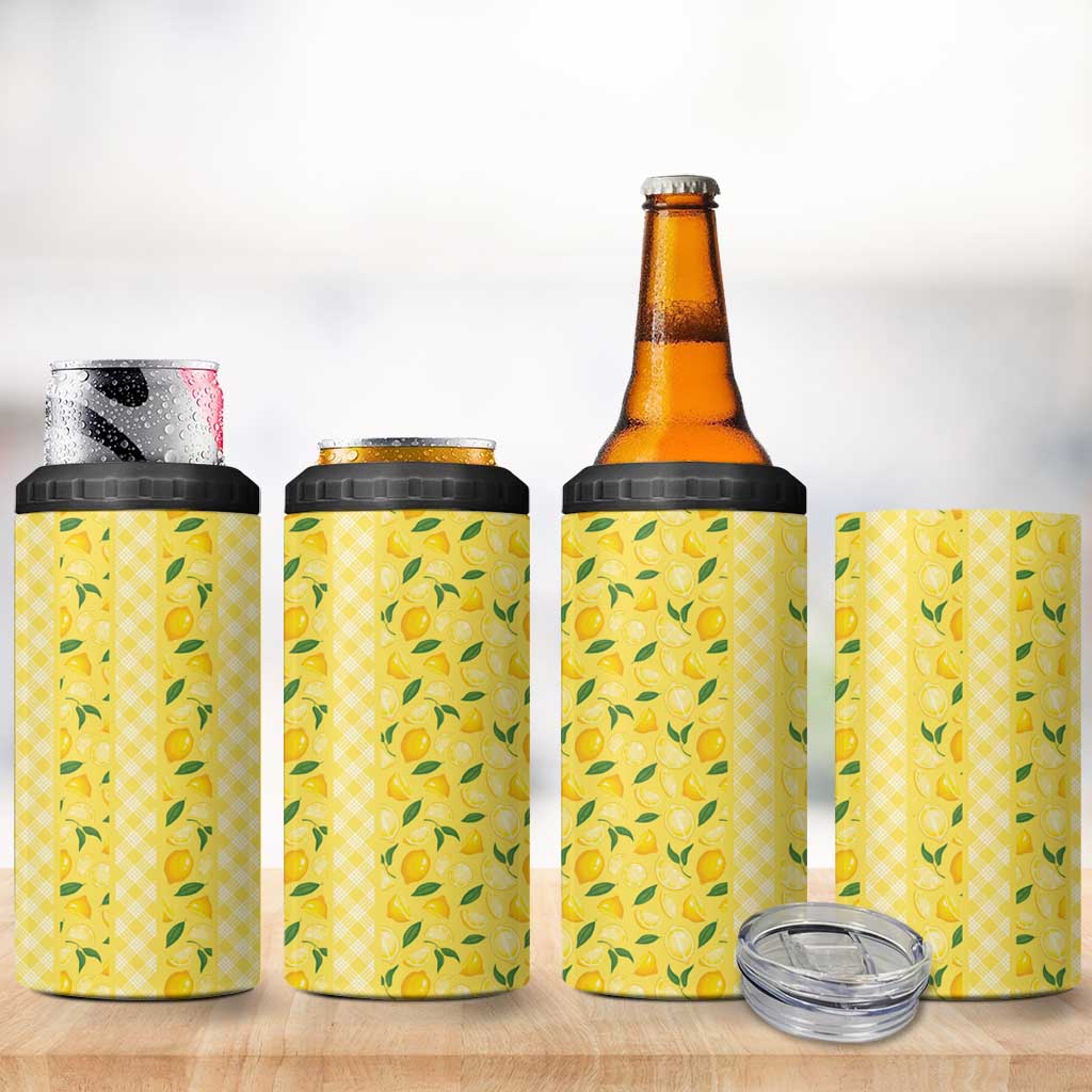 Hawaii Lemon Palaka 4 in 1 Can Cooler Tumbler Striped Stylized