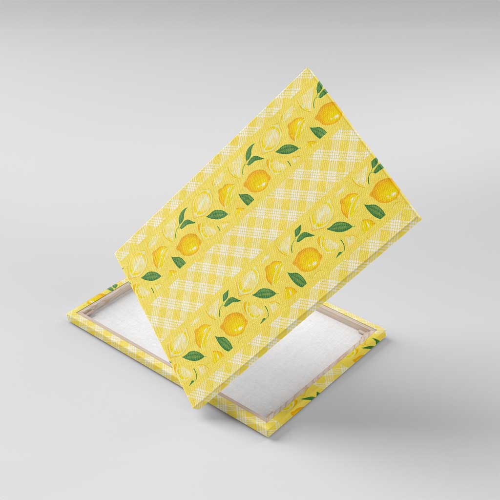 Hawaii Lemon Palaka Canvas Wall Art Striped Stylized