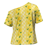 Hawaii Lemon Palaka Cross Shoulder Shirt Striped Stylized