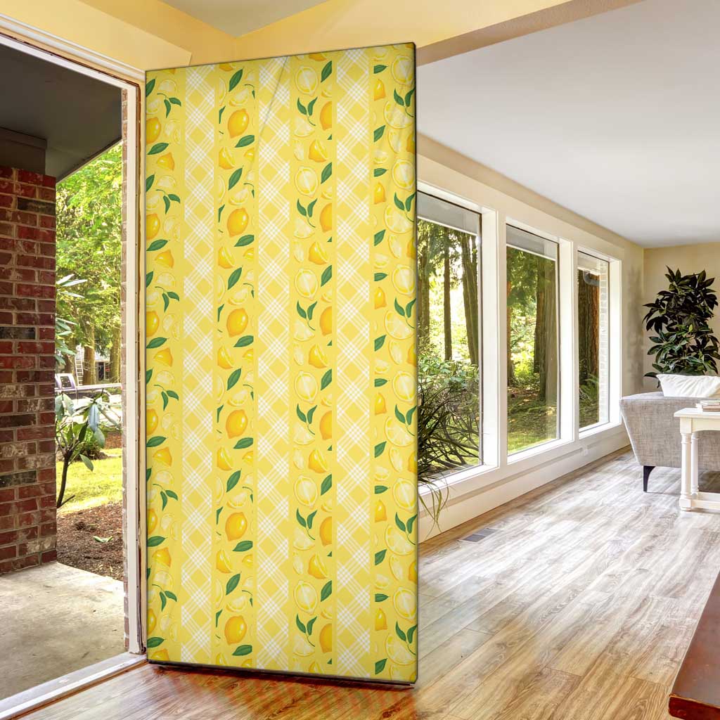 Hawaii Lemon Palaka Door Cover Striped Stylized