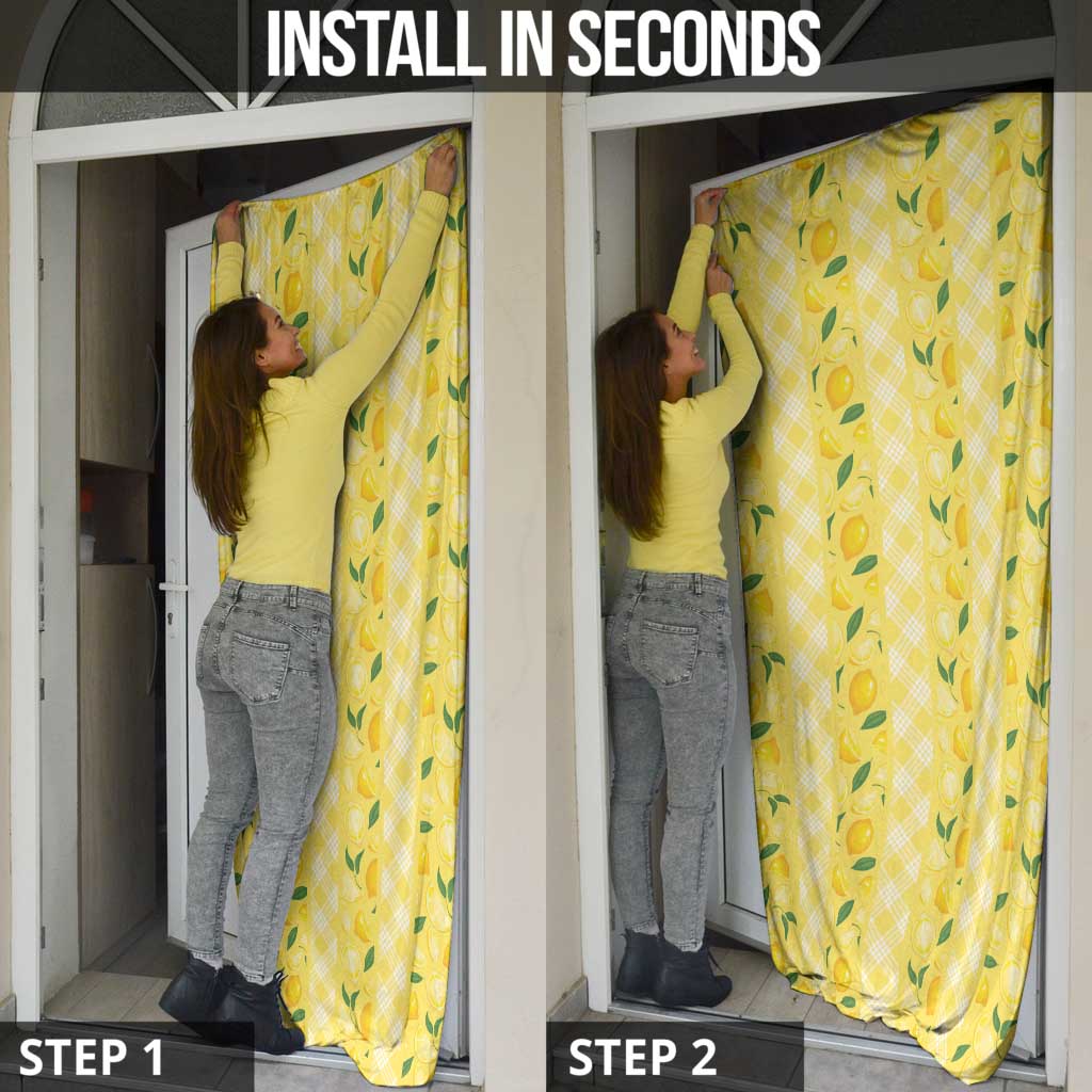 Hawaii Lemon Palaka Door Cover Striped Stylized