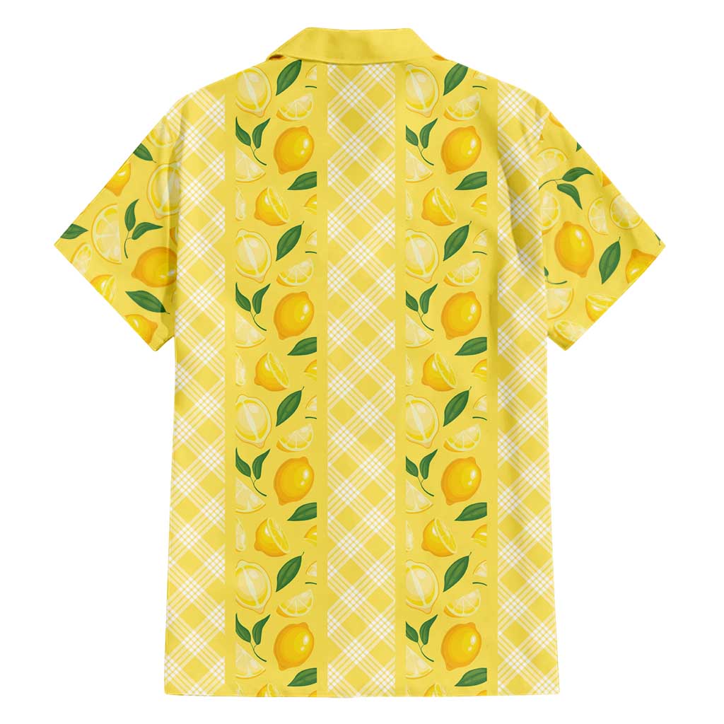Hawaii Lemon Palaka Family Matching Mermaid Dress and Hawaiian Shirt Striped Stylized