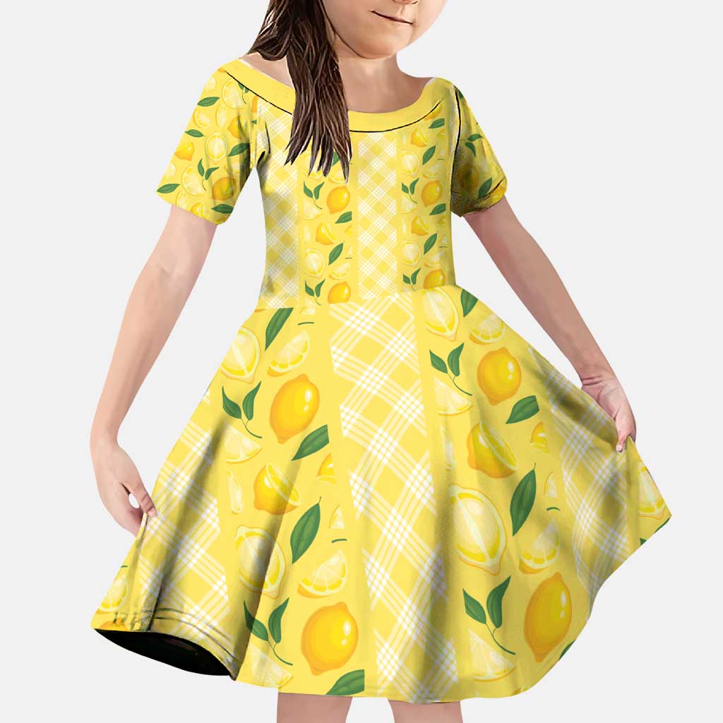 Hawaii Lemon Palaka Family Matching Off Shoulder Maxi Dress and Hawaiian Shirt Striped Stylized