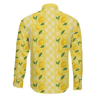 Hawaii Lemon Palaka Family Matching Off Shoulder Short Dress and Hawaiian Shirt Striped Stylized