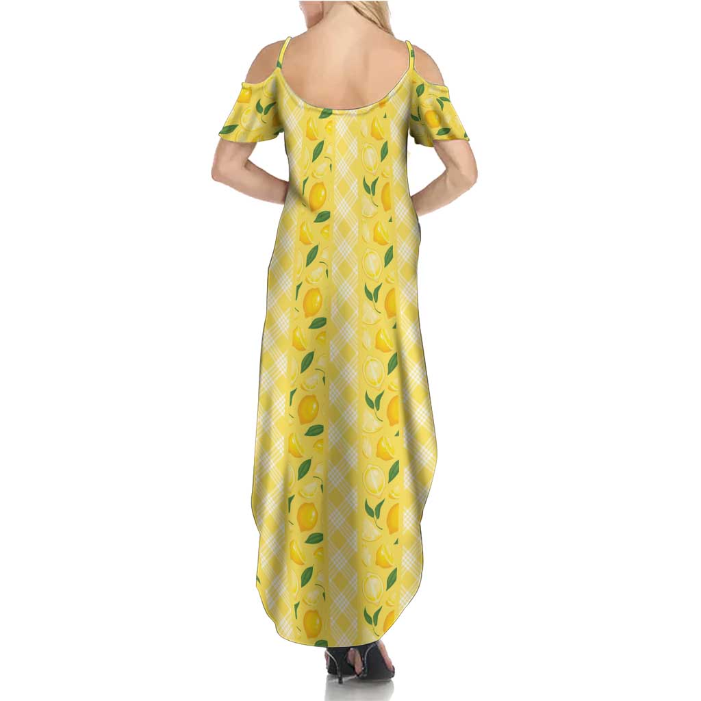 Hawaii Lemon Palaka Family Matching Summer Maxi Dress and Hawaiian Shirt Striped Stylized
