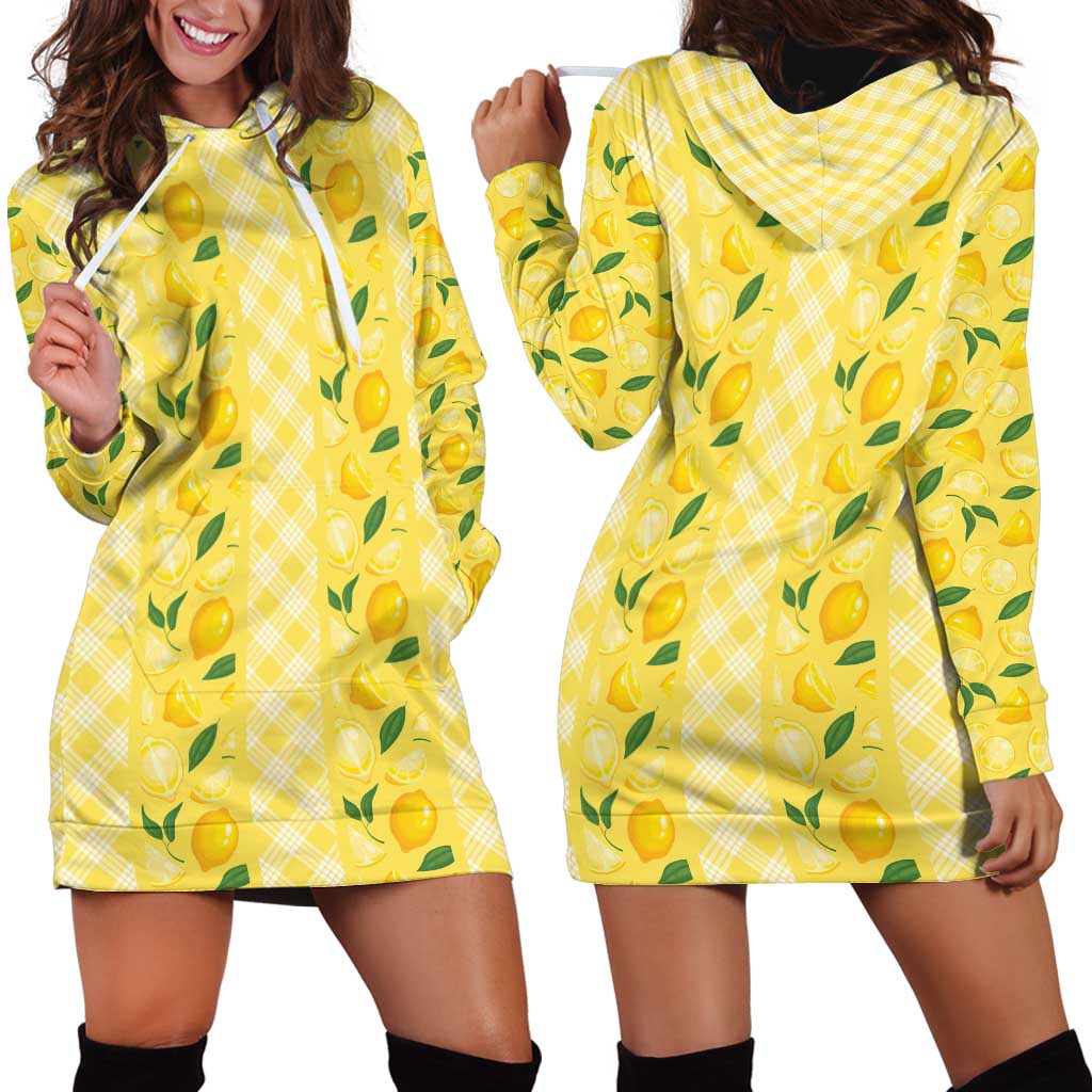 Hawaii Lemon Palaka Hoodie Dress Striped Stylized