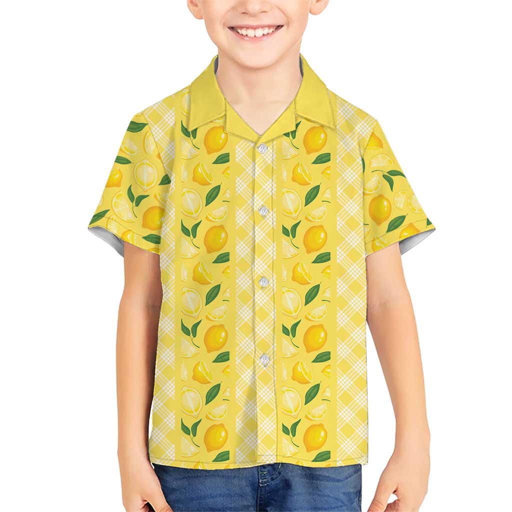 Hawaii Lemon Palaka Kid Hawaiian Shirt Striped Stylized
