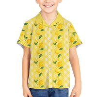 Hawaii Lemon Palaka Kid Hawaiian Shirt Striped Stylized