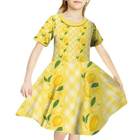 Hawaii Lemon Palaka Kid Short Sleeve Dress Striped Stylized