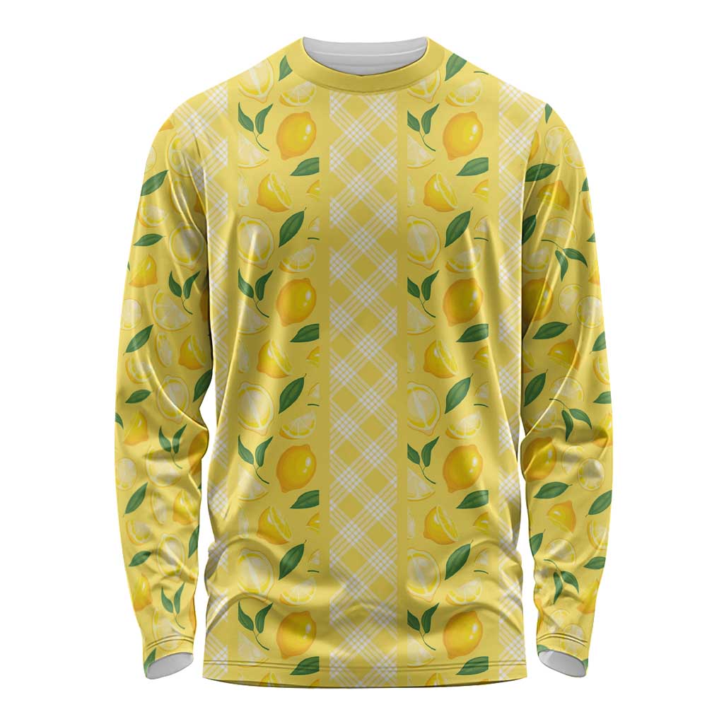 Hawaii Lemon Palaka Long Sleeve Shirt Striped Stylized