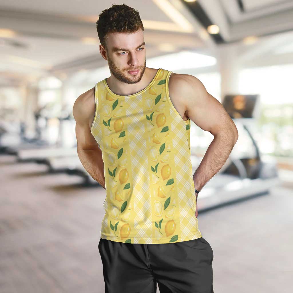 Hawaii Lemon Palaka Men Tank Top Striped Stylized