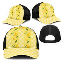 Hawaii Lemon Palaka Mesh Trucker Cap Striped Stylized
