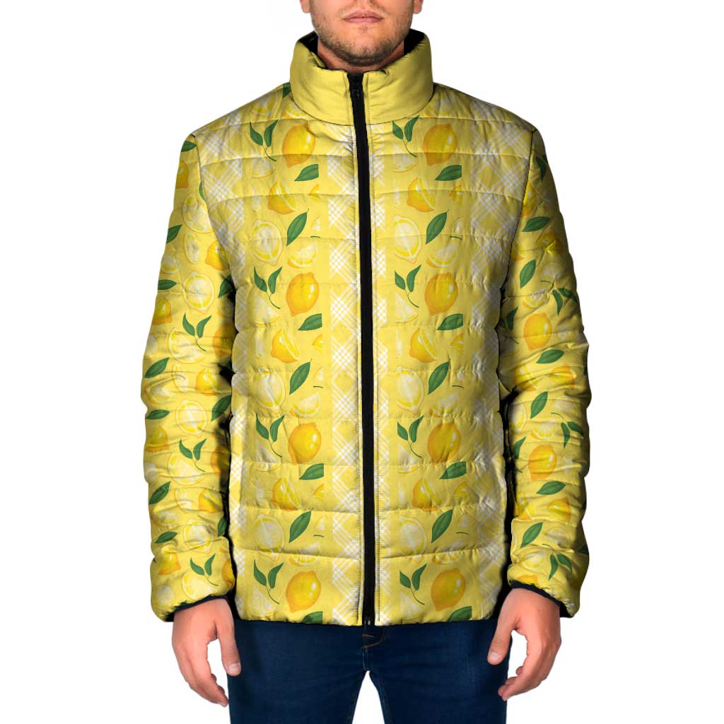 Hawaii Lemon Palaka Padded Jacket Striped Stylized