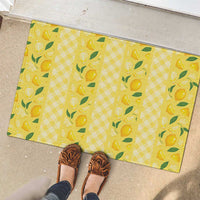 Hawaii Lemon Palaka Rubber Doormat Striped Stylized