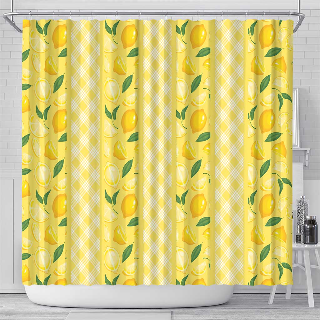 Hawaii Lemon Palaka Shower Curtain Striped Stylized