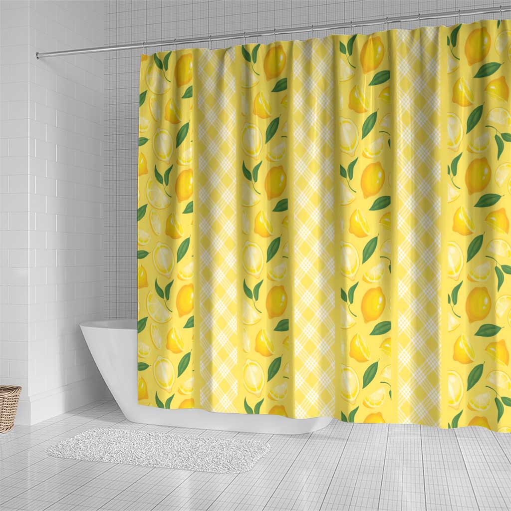Hawaii Lemon Palaka Shower Curtain Striped Stylized