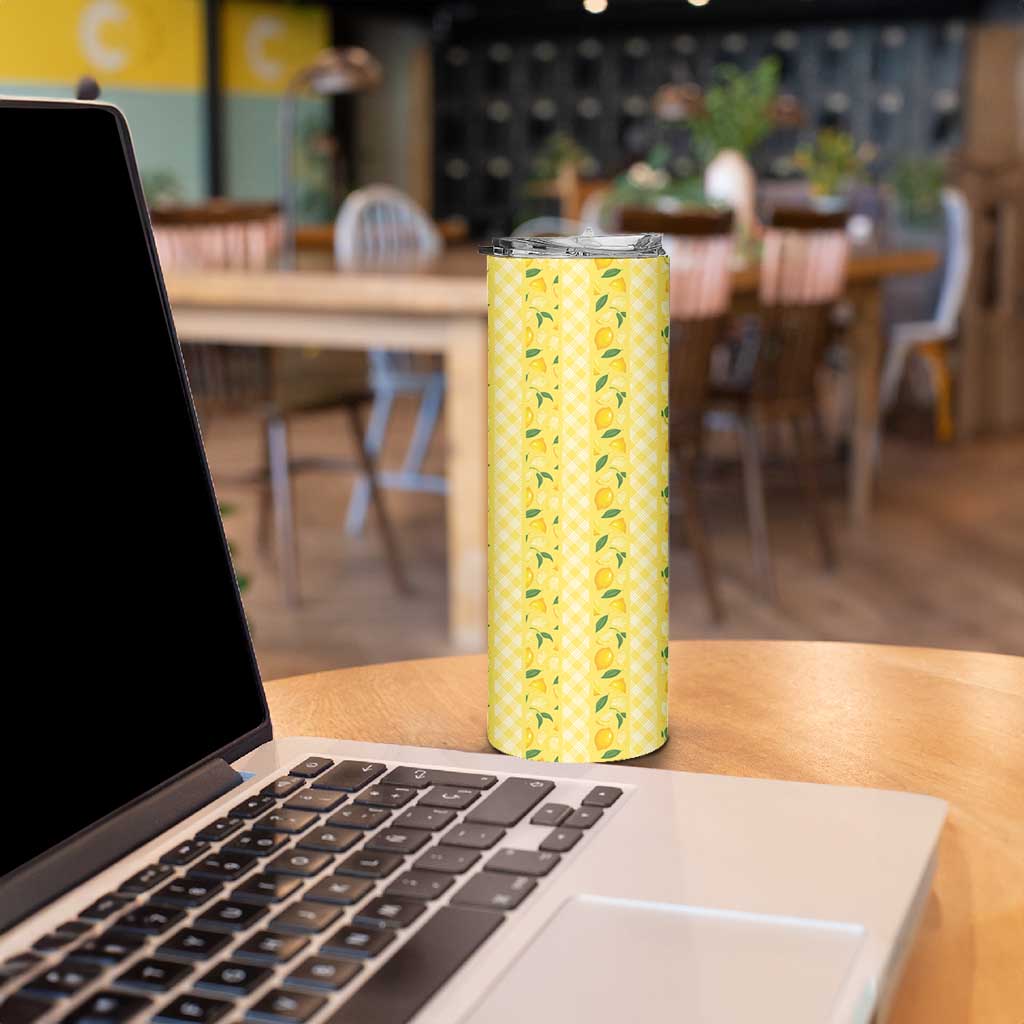 Hawaii Lemon Palaka Skinny Tumbler Striped Stylized