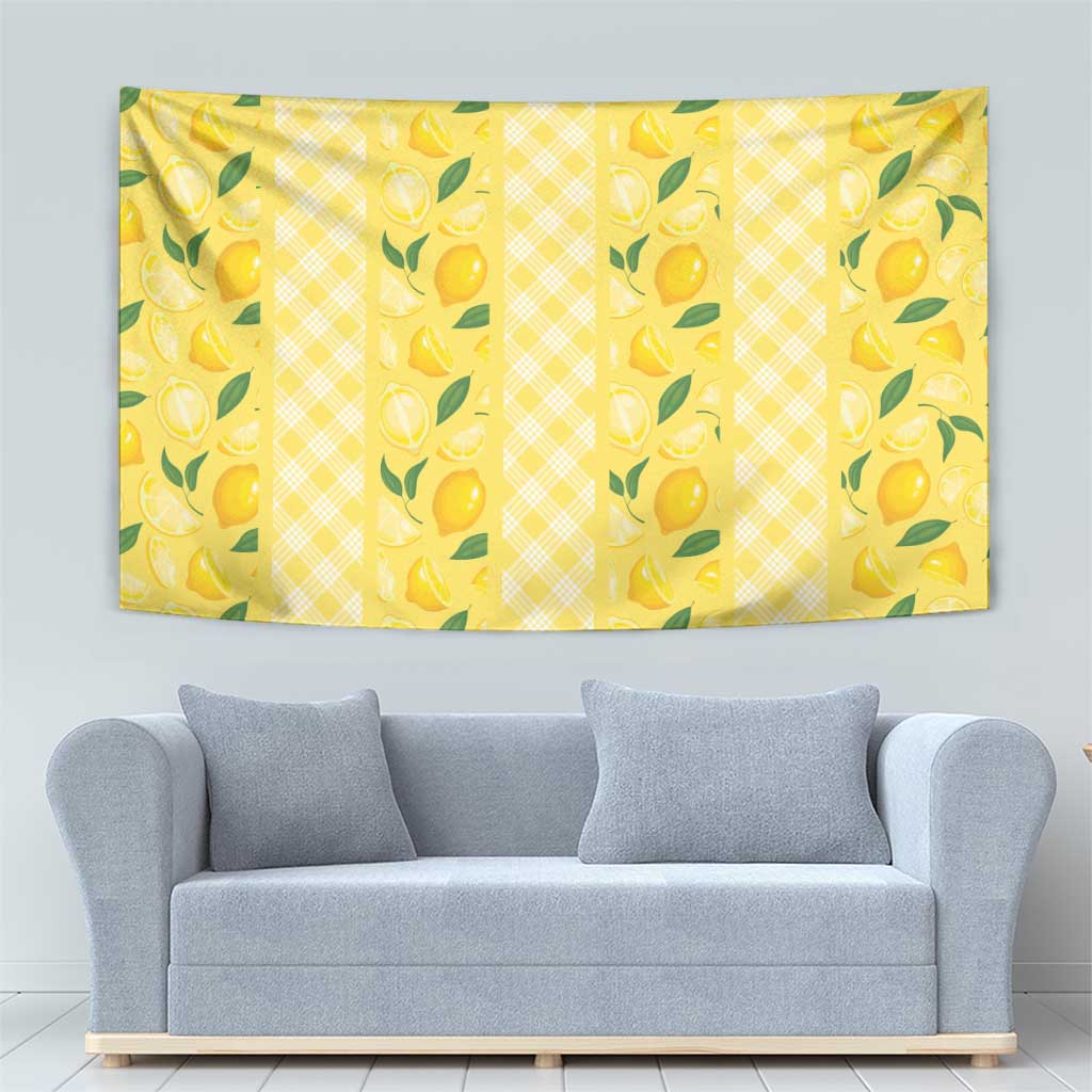 Hawaii Lemon Palaka Tapestry Striped Stylized