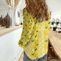 Hawaii Lemon Palaka Women Casual Shirt Striped Stylized