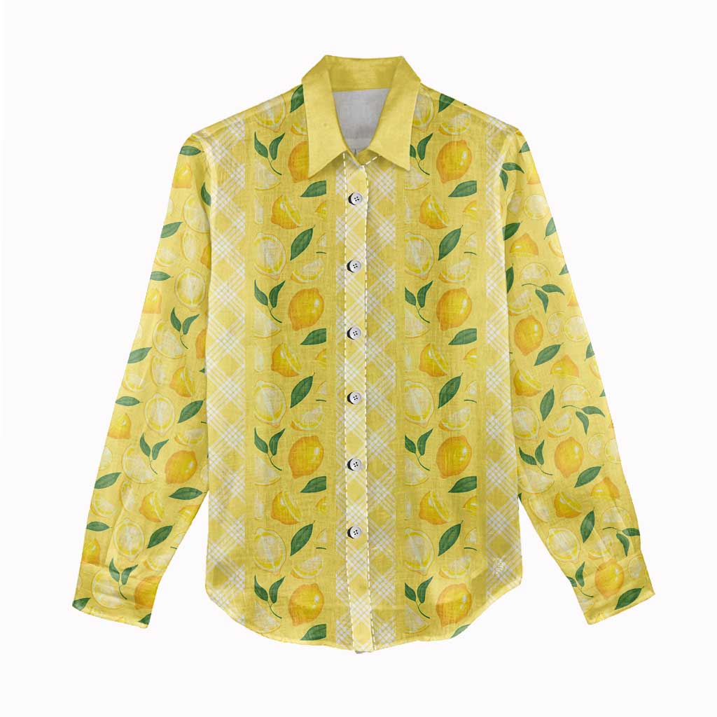 Hawaii Lemon Palaka Women Casual Shirt Striped Stylized