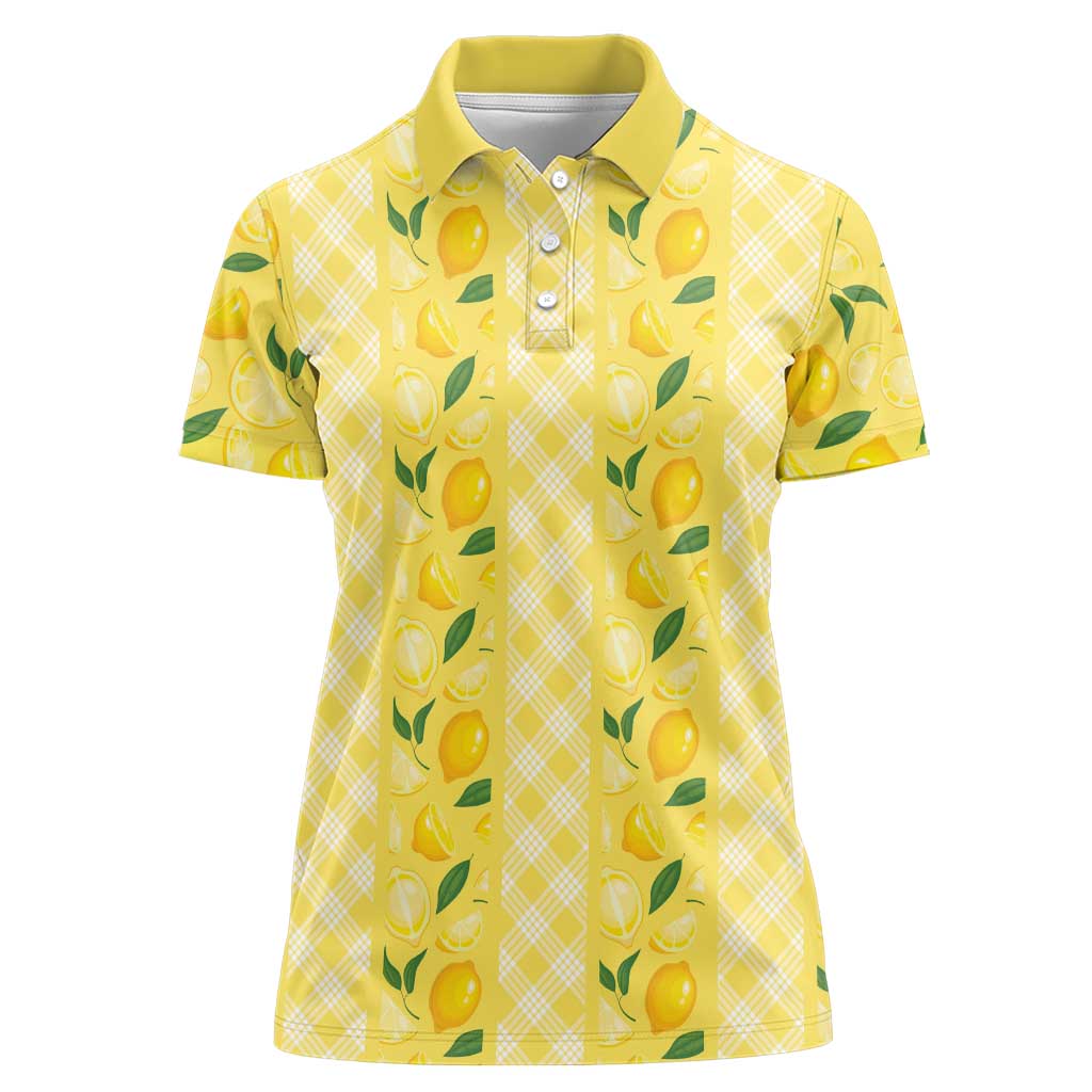 Hawaii Lemon Palaka Women Polo Shirt Striped Stylized