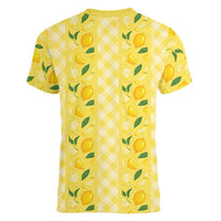 Hawaii Lemon Palaka Women V-Neck T-Shirt Striped Stylized