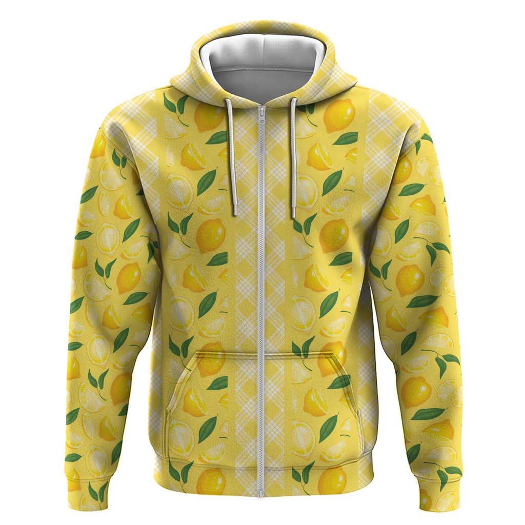 Hawaii Lemon Palaka Zip Hoodie Striped Stylized