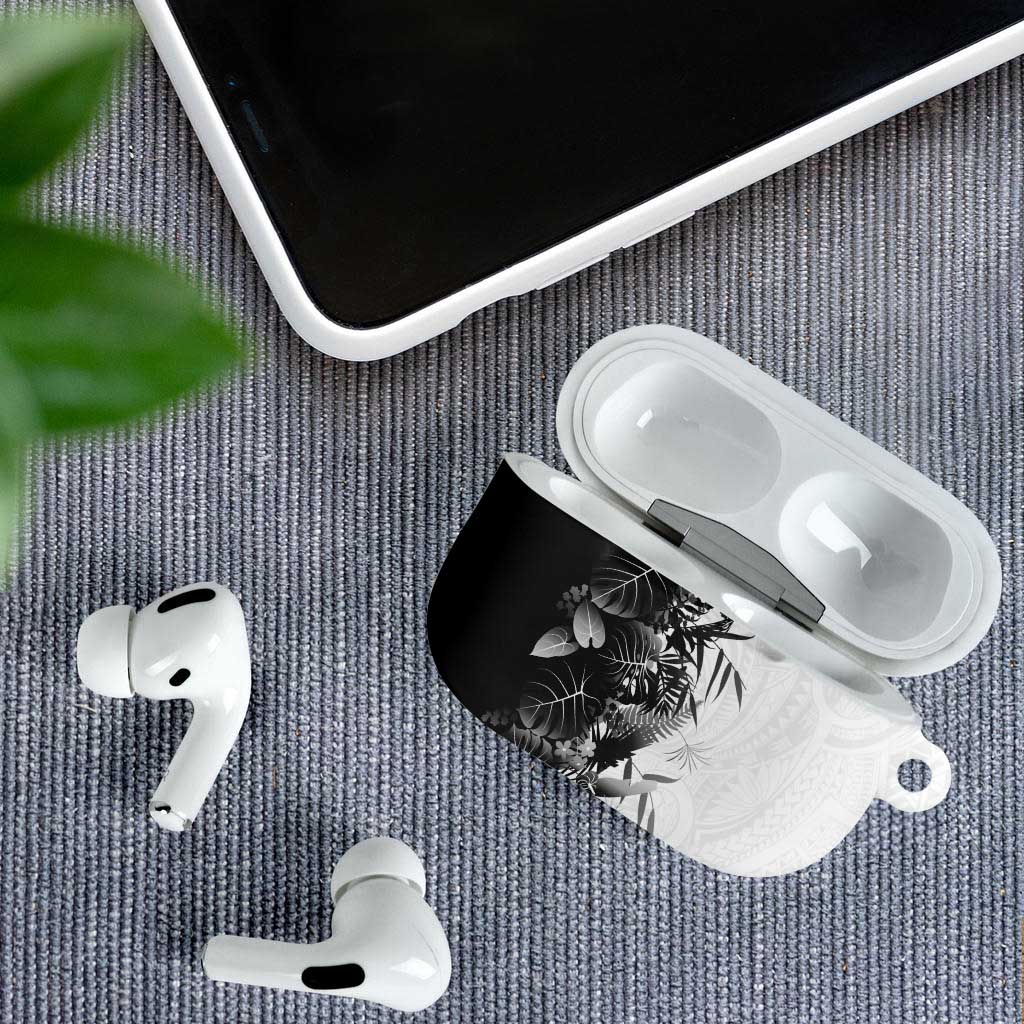 Hawaii Tropical Plant Monochrome AirPods Case Vibrant Polynesian Pattern