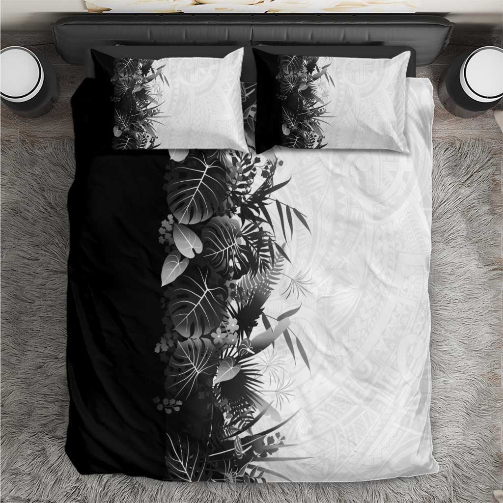Hawaii Tropical Plant Monochrome Bedding Set Vibrant Polynesian Pattern