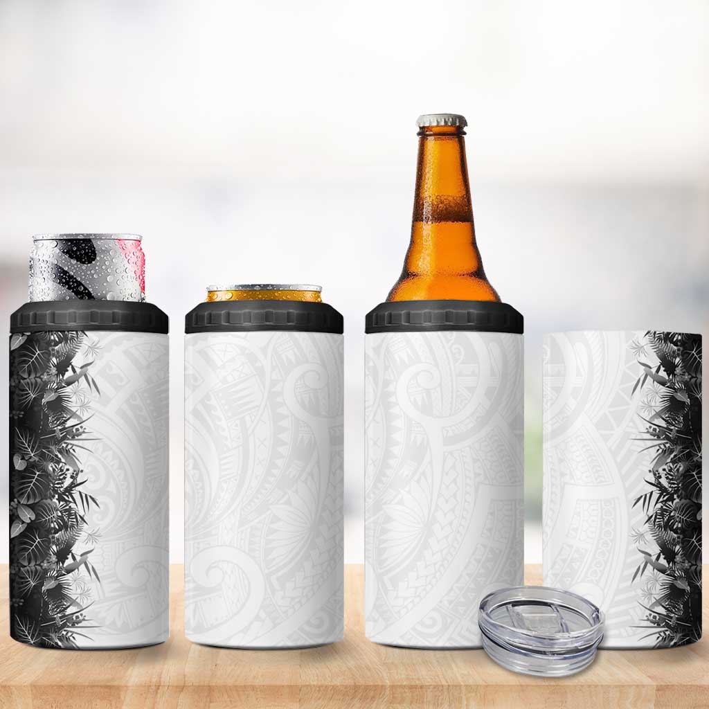 Hawaii Tropical Plant Monochrome 4 in 1 Can Cooler Tumbler Vibrant Polynesian Pattern LT01 - Polynesian Pride
