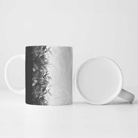 Hawaii Tropical Plant Monochrome Ceramic Mug Vibrant Polynesian Pattern