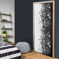 Hawaii Tropical Plant Monochrome Door Cover Vibrant Polynesian Pattern