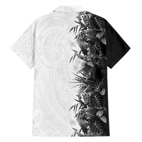 Hawaii Tropical Plant Monochrome Family Matching Tank Maxi Dress and Hawaiian Shirt Vibrant Polynesian Pattern