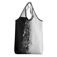 Hawaii Tropical Plant Monochrome Grocery Bag Vibrant Polynesian Pattern