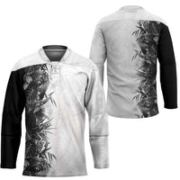 Hawaii Tropical Plant Monochrome Hockey Jersey Vibrant Polynesian Pattern