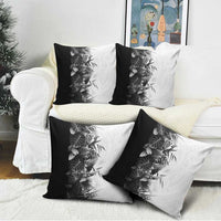 Hawaii Tropical Plant Monochrome Pillow Cover Vibrant Polynesian Pattern