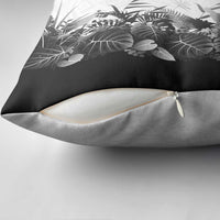 Hawaii Tropical Plant Monochrome Pillow Cover Vibrant Polynesian Pattern