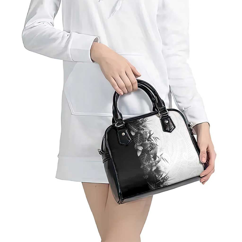 Hawaii Tropical Plant Monochrome Shoulder Handbag Vibrant Polynesian Pattern