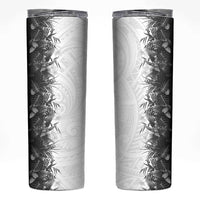 Hawaii Tropical Plant Monochrome Skinny Tumbler Vibrant Polynesian Pattern LT01 Black - Polynesian Pride