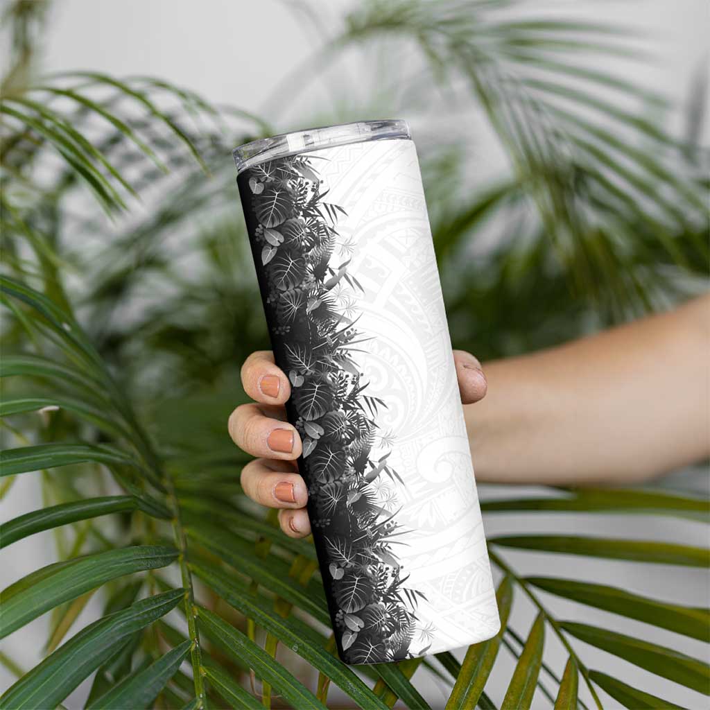 Hawaii Tropical Plant Monochrome Skinny Tumbler Vibrant Polynesian Pattern LT01 - Polynesian Pride