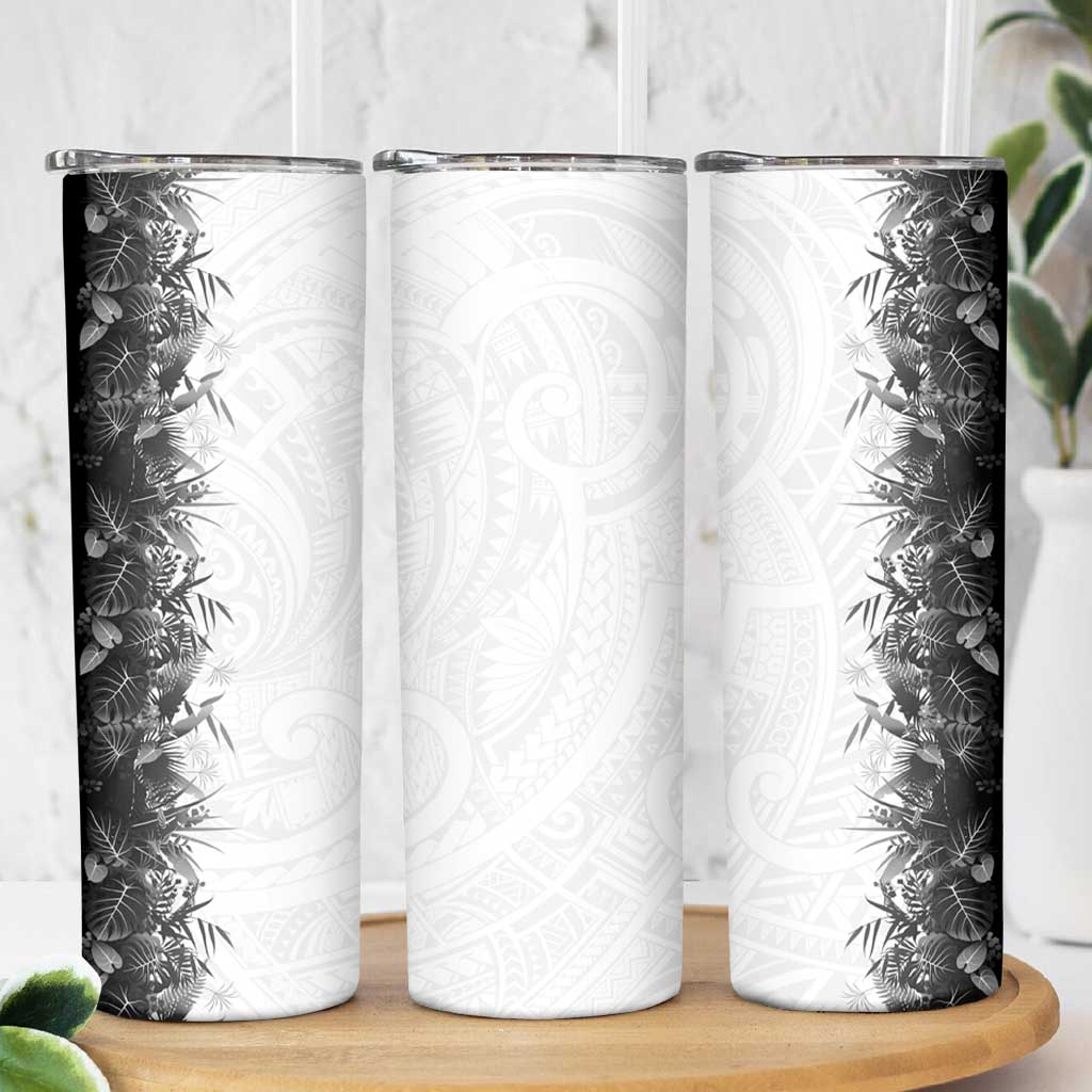 Hawaii Tropical Plant Monochrome Skinny Tumbler Vibrant Polynesian Pattern LT01 - Polynesian Pride