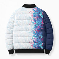 Hawaii Tropical Plant UliUli Bomber Puffer Jacket Vibrant Polynesian Pattern