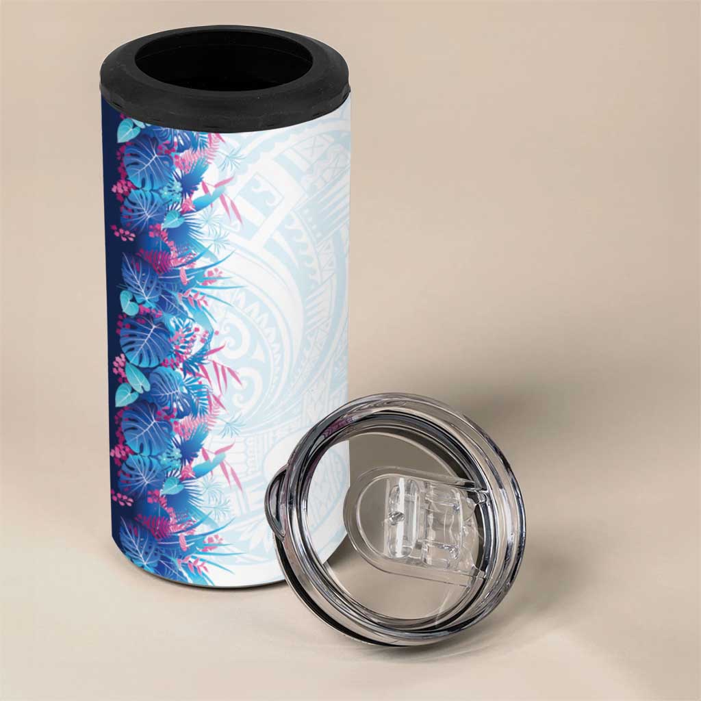 Hawaii Tropical Plant UliUli 4 in 1 Can Cooler Tumbler Vibrant Polynesian Pattern