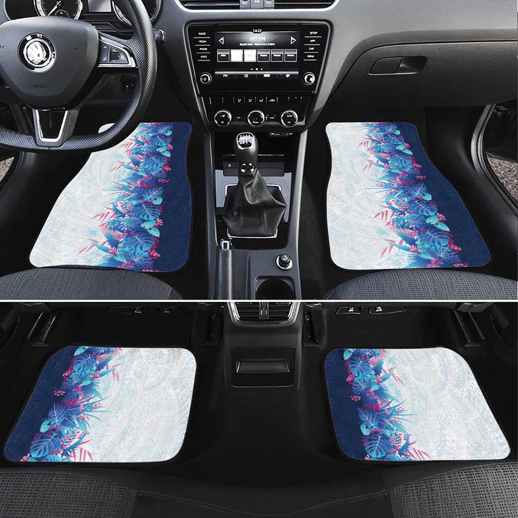 Hawaii Tropical Plant UliUli Car Mats Vibrant Polynesian Pattern