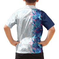 Hawaii Tropical Plant UliUli Family Matching Tank Maxi Dress and Hawaiian Shirt Vibrant Polynesian Pattern