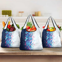 Hawaii Tropical Plant UliUli Grocery Bag Vibrant Polynesian Pattern