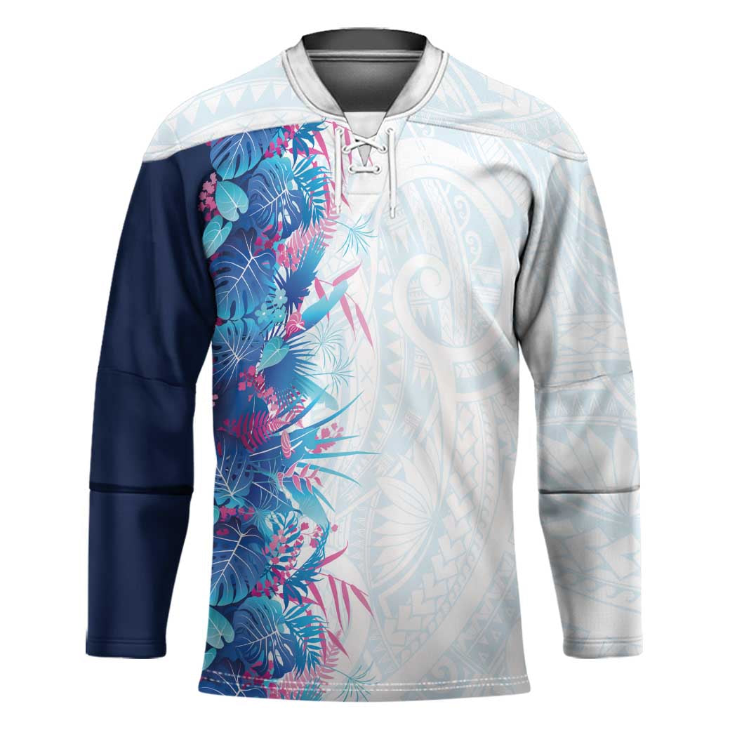 Hawaii Tropical Plant UliUli Hockey Jersey Vibrant Polynesian Pattern