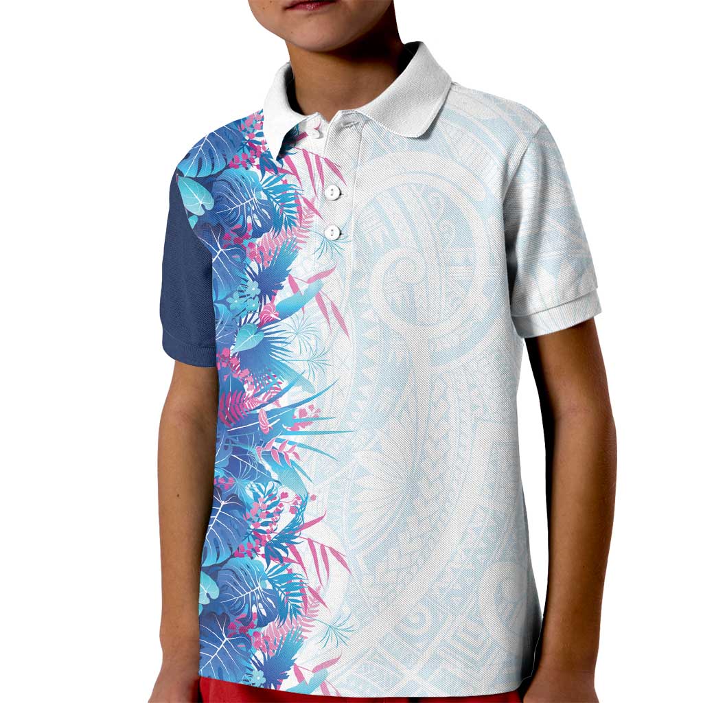 Hawaii Tropical Plant UliUli Kid Polo Shirt Vibrant Polynesian Pattern