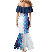 Hawaii Tropical Plant UliUli Mermaid Dress Vibrant Polynesian Pattern