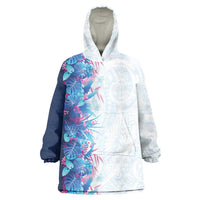 Hawaii Tropical Plant UliUli Wearable Blanket Hoodie Vibrant Polynesian Pattern